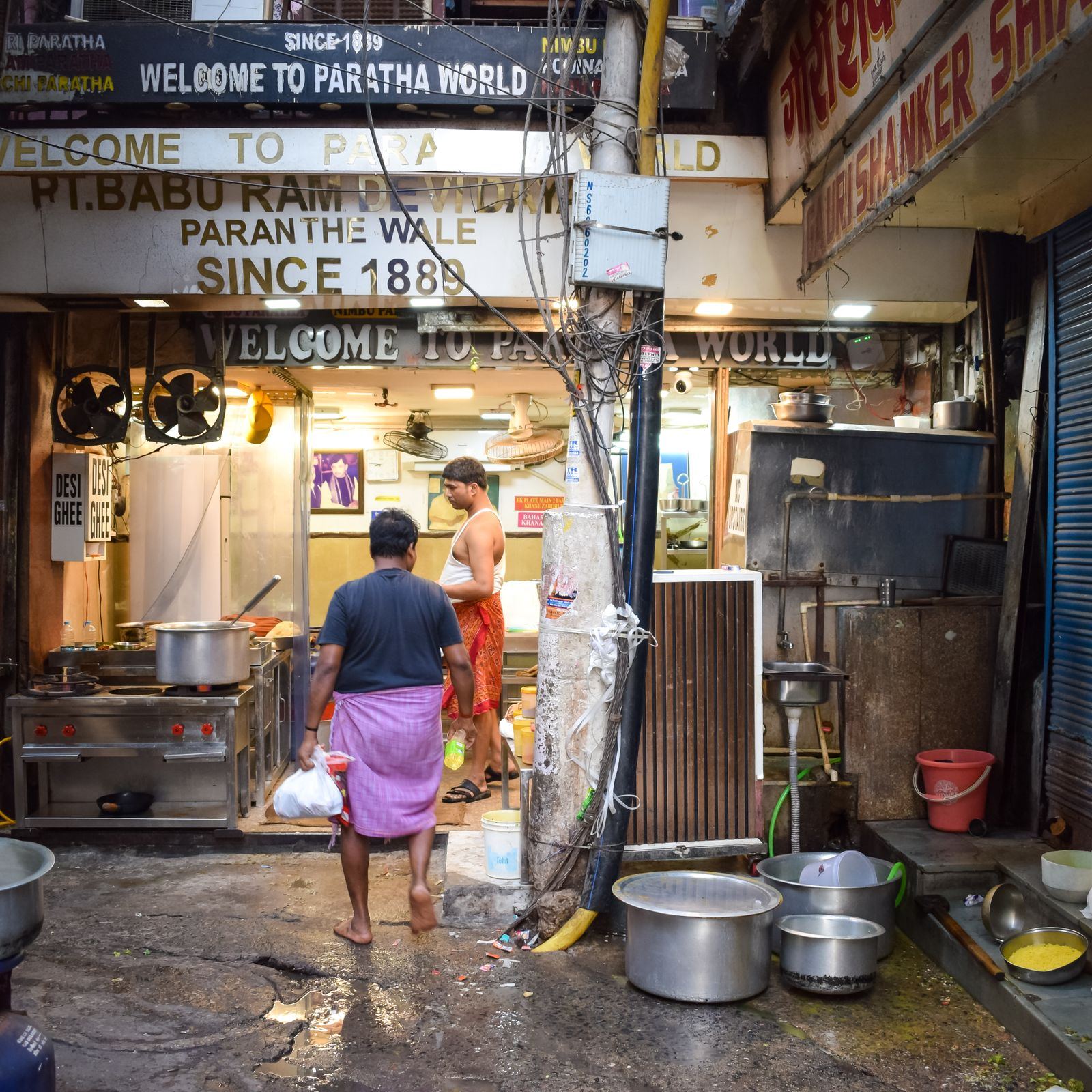 A narrow paratha lane in old Delhi